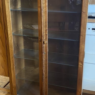 Wood and Glass 2 Door 4 Shelves Display Cabinet