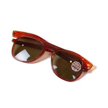 1940s Sunglasses ~ Aviator Amber Brown Faux Tortoise Shell NOS Deadstock Sunglasses 