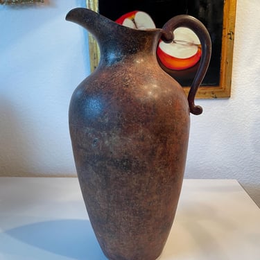 Vintage Metal Pitcher with Handle | Beautiful Patina Metal Pitcher 