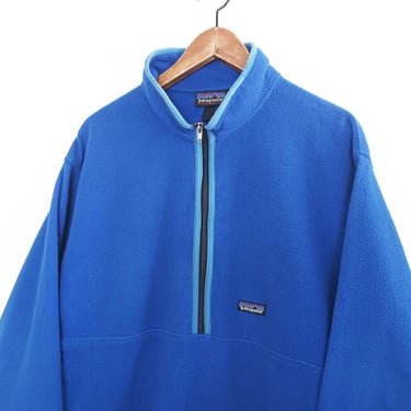 vintage Patagonia / 90s fleece zip up / 1990s Patagonia Synchilla half zip blue fleece pull over sweatshirt XL 