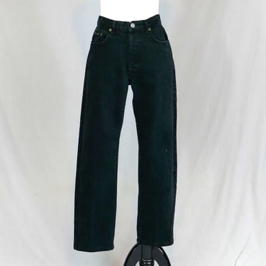 90s Black Calvin Klein Jeans - 31" low rise waist - Button Fly - Cotton Denim Low Rider Pants - Vintage 1990s - 29.5" inseam 
