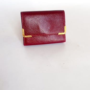 *Designer* Judith Leiber Oxblood Red Mini Wallet