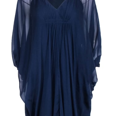 Diane von Furstenberg - Navy Wide Sleeve Kimono Dress Sz 0