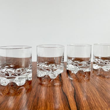 Vintage iittala Gaissa Set of 4 Double Old Fashioned Cocktail Glasses 3" by Tapio Wirkkala 