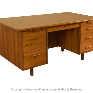 Mid-Century Walnut Large Executive Desk 