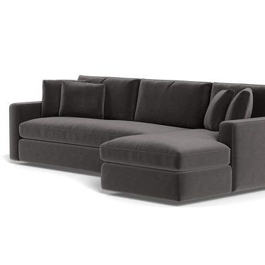 Interior Define James 3-Seat Chaise Sectional Right Side Cosmic Gray Upholstery FFE258-289