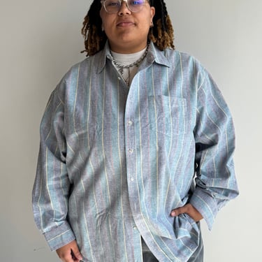 Vintage - 90s Cotton Stripe Button Down (3X)