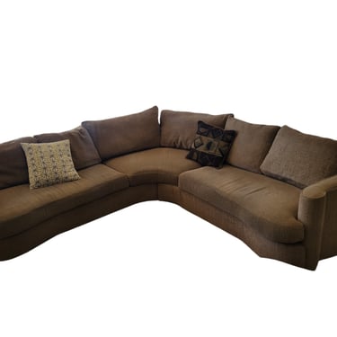 Brown Olive Curved Sectional