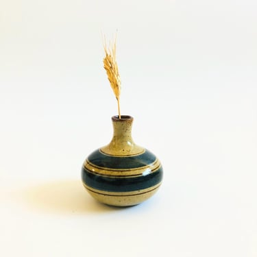 Striped Pottery Bud Vase 