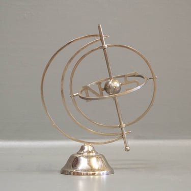 Small Vintage Nickel Plated Armillary Sphere