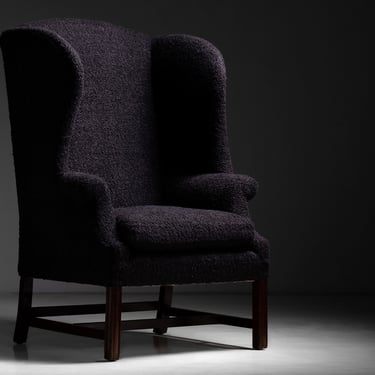 Wing Chair in Boucle Fabric from Rosemary Hallgarten