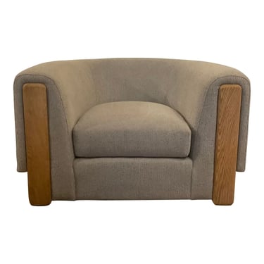 Theodore Alexander Modern Gray Boucle Club Chair