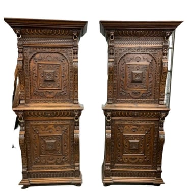 Antique Cabinets, Dutch Wedding, Well Carved, Pair, Gorgeous 1800's!!