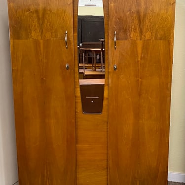 Item #AE90 Mid Century Two Door Teak Armoire by Lebus c.1950