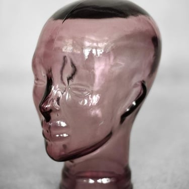 Vintage Mid-Century German Modern Pink Glass Head, 1970s 