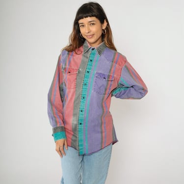 Vintage Wrangler Brushpopper Shirt 90s Western Faded Stripe | Shop Exile -  Tucson, AZ | ATTIC