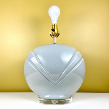 Large Art Deco Revival Lamp with Lucite Base 
