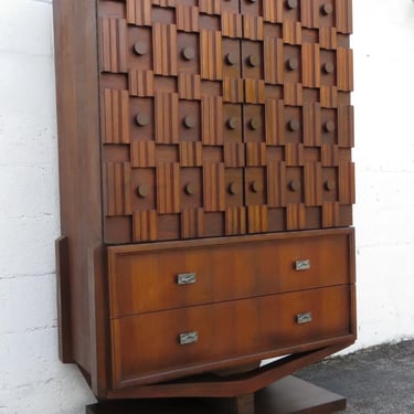 Paul Evans Style Canadian Brutalist Armoire Chest of Drawers Wardrobe 5149