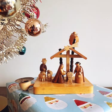 Vintage German Mini Nativity Christmas Scene 