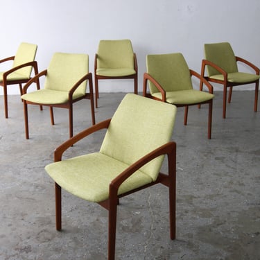 Set of 6 Danish Modern Model 23  Dining Chairs by Henning Kjaernulf  for Korup Stolefabrik 