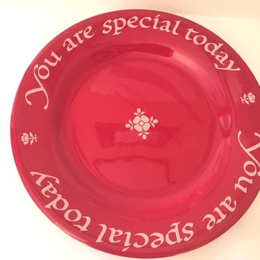 Vintage 1979 Waechtersbach Germany Original Red "You Are Special Today" Plate 