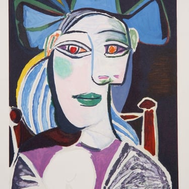 Buste de Femme au Chapeau Bleu, Pablo Picasso (After), Marina Picasso Estate Lithograph Collection 