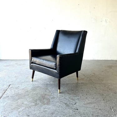 Swank Black 1950's Mid Century Modern Lounge Chair 