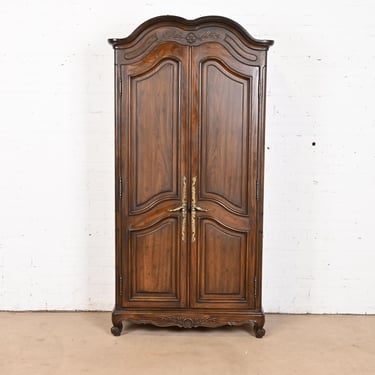 John Stuart French Provincial Louis XV Oak Armoire Dresser or Linen Press, Circa 1960s