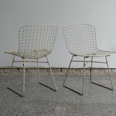 Vintage Bertoia Inspired Wire Side Chairs (Set of 2) 