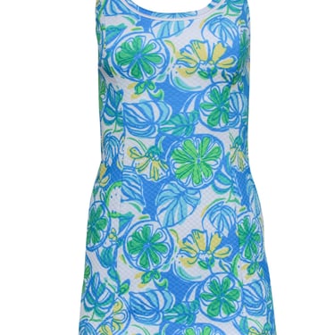 Lilly Pulitzer - Blue & Multicolor Fruity Floral Print Mini Dress Sz XXS