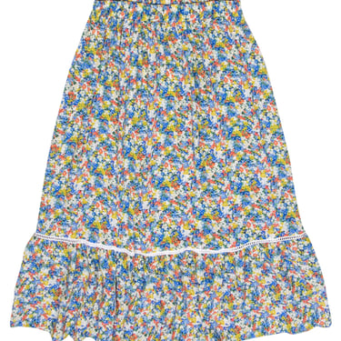 Cynthia Rowley - Multicolor Floral Ruffled Hem Maxi Skirt Sz S