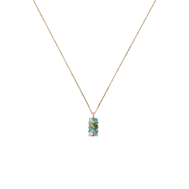 Opal, Diamond & Tourmaline Lattice Necklace