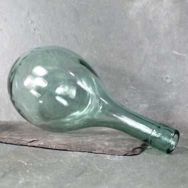 Antique Round Bottom Bottle |  Green Glass with Bubbles | Antique Bottle | Bixley Shop 