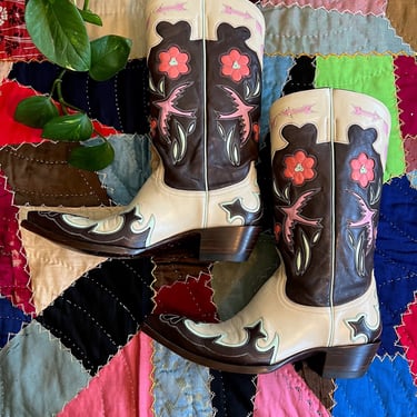 OLD GRINGO Swallow Vintage Boots | Western Leather Inlay Boots | Cowgirl, Cowboy Southwestern, Festival | Womens Size 7 