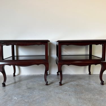 John Widdicomb French Provincial - Style Solid Mahogany End Tables a Pair 