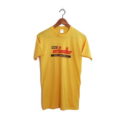 Mr Goodbar shirt / 80s candy shirt / 1980s Hersheys Mr Goodbar yellow candy bar t shirt deadstock Small 