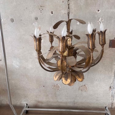 Vintage Mid Century Modern Brutalist Chandelier By Tom Green