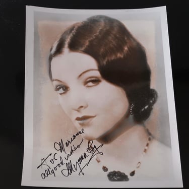 MYRNA LOY Autographed Photo Head Shot 