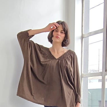 Issey Miyake me Walnut Ruched Top (OS)