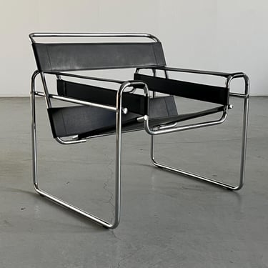 Vintage 'Wassily' Style Armchair by Marcel Breuer, Iconic Bauhaus Designed Model B3 Chair Modernist Chair, 1970s Vintage Replica 