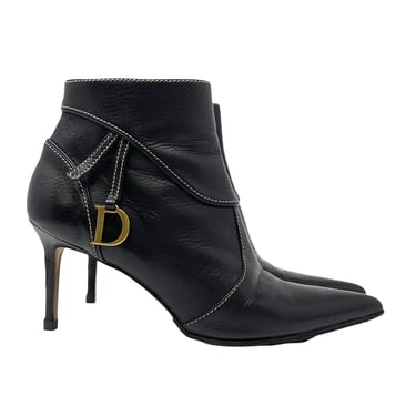Dior Black Leather Logo Boots