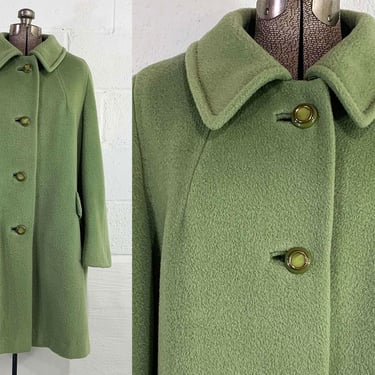 Vintage Sage Green Winter Coat Fashionbilt Wool Moss Union Made Peacoat Jacket Hipster Boho Mod Large XL 1960s 