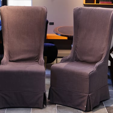 Pair of Slipcovered Hostess Dining Chairs