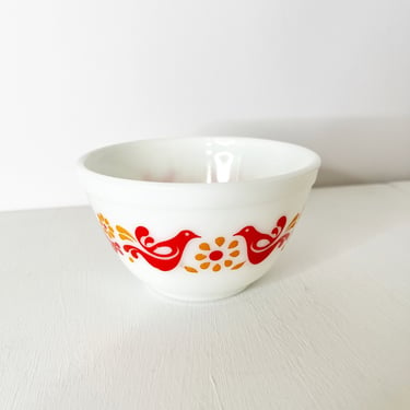 Friendship 401 Vintage Pyrex Nesting Mixing Bowl 1 1/2 Pint / Partridge Rustic Red Bird Mixing Bowl 