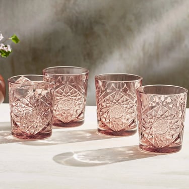 Rose Rocks Glass, Set of 4