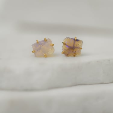 14k Gold Translucent Australian Opal Studs