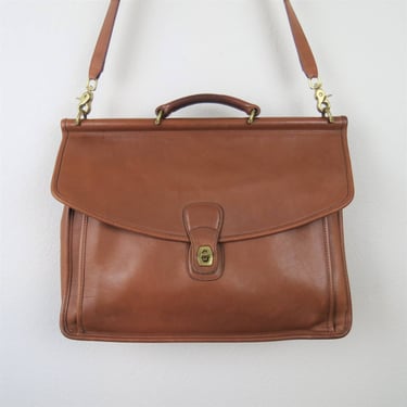 Vintage 1990s Coach leather briefcase, Beekman, messenger, laptop, British Tan, 5266 
