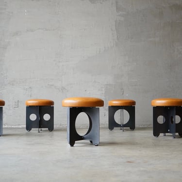 Reserved Eddy / 4 Architectural Steel Swivel Stools 