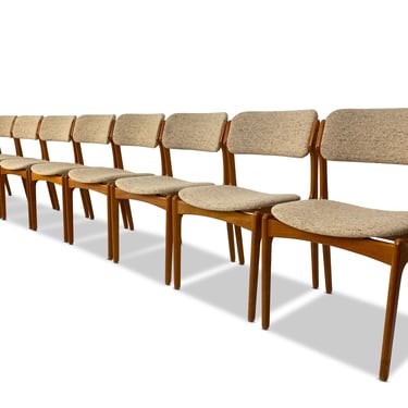 8 Teak Dining Chairs by Erik Buch for O.D. Møbler A-S of Denmark, Circa 1960s - *Please ask for a shipping quote before you buy. 