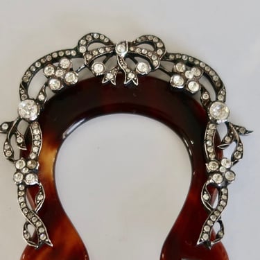 Edwardian Paste Garland Horn Hair Comb, Art Nouveau Comb, Antique Hair Ornament, Bridal Comb, Belle Epoque, Gift for Her 